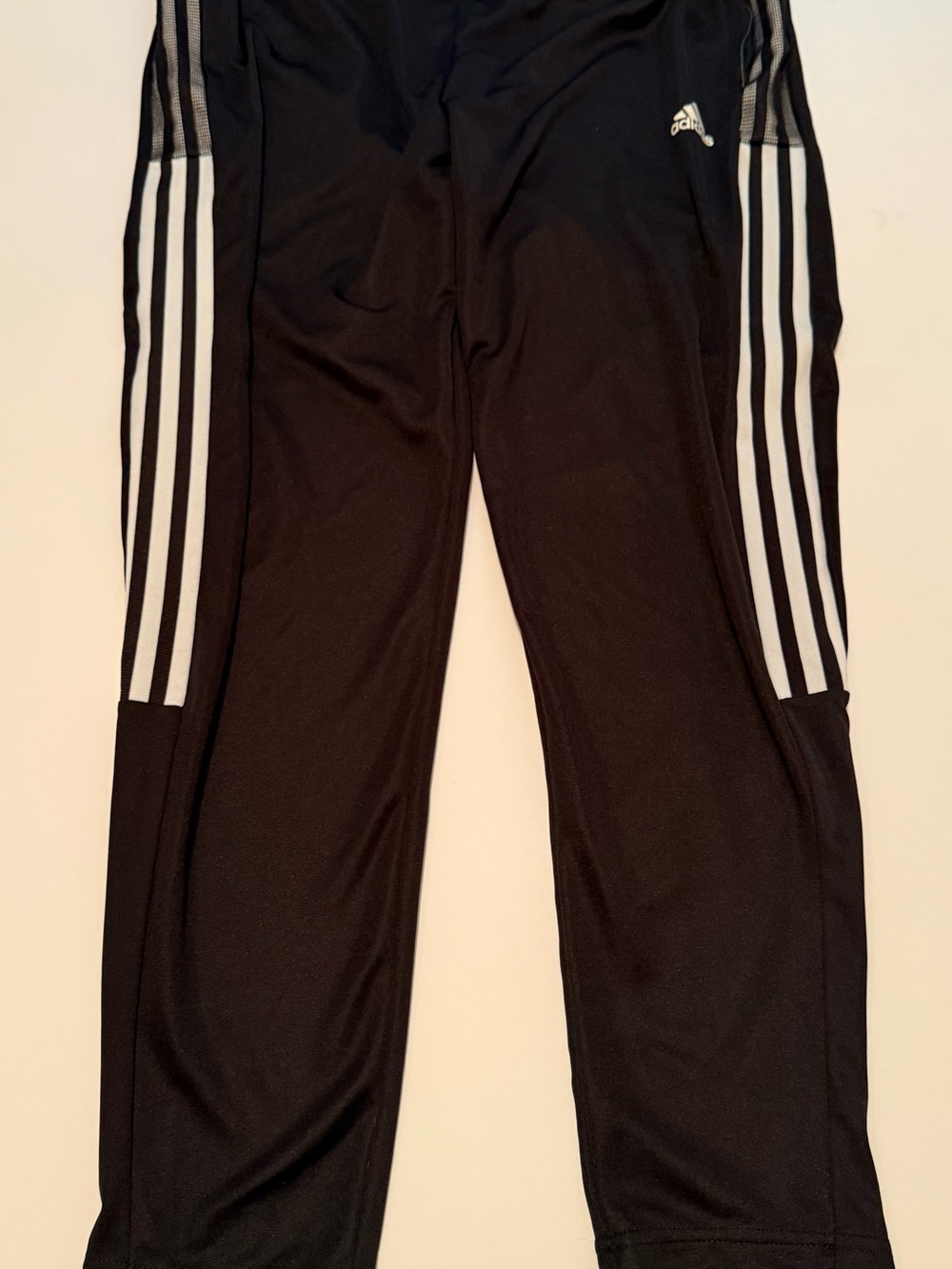 adidas Black Track Pants with White Three-Stripes